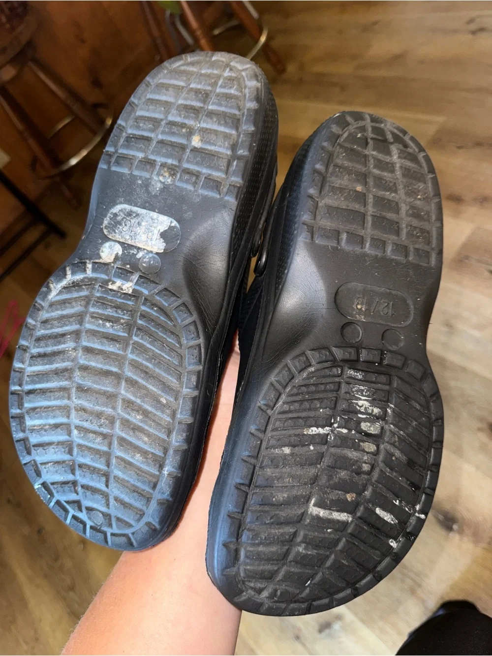 Men's Black Ventilated Slip-On Clogs with Back Strap